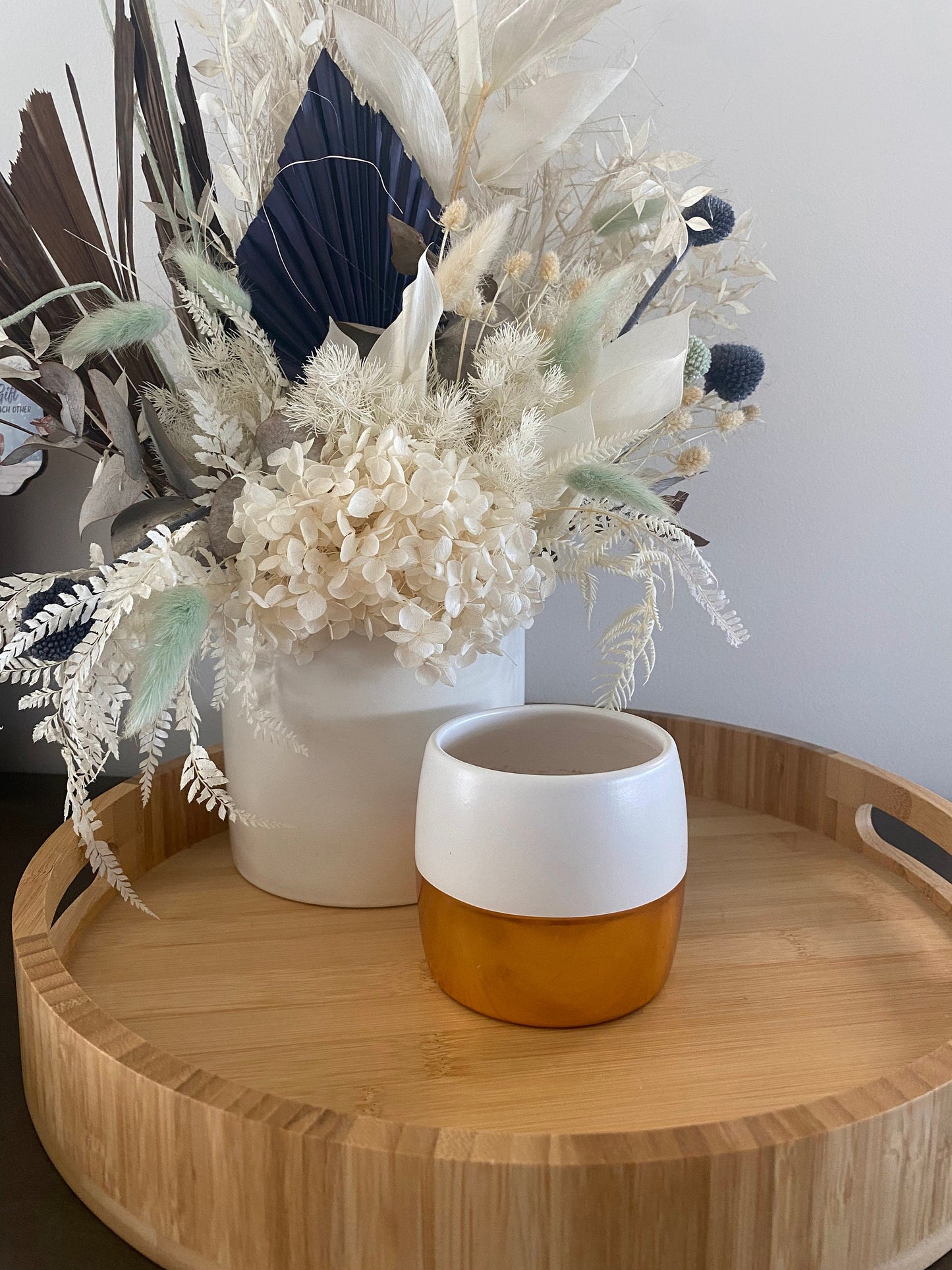 Rose Gold and White Candle