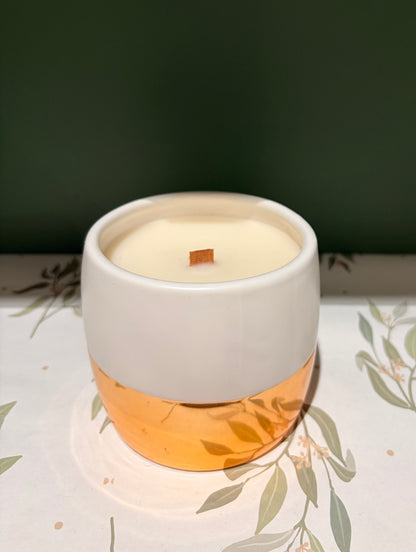 Rose Gold and White Candle